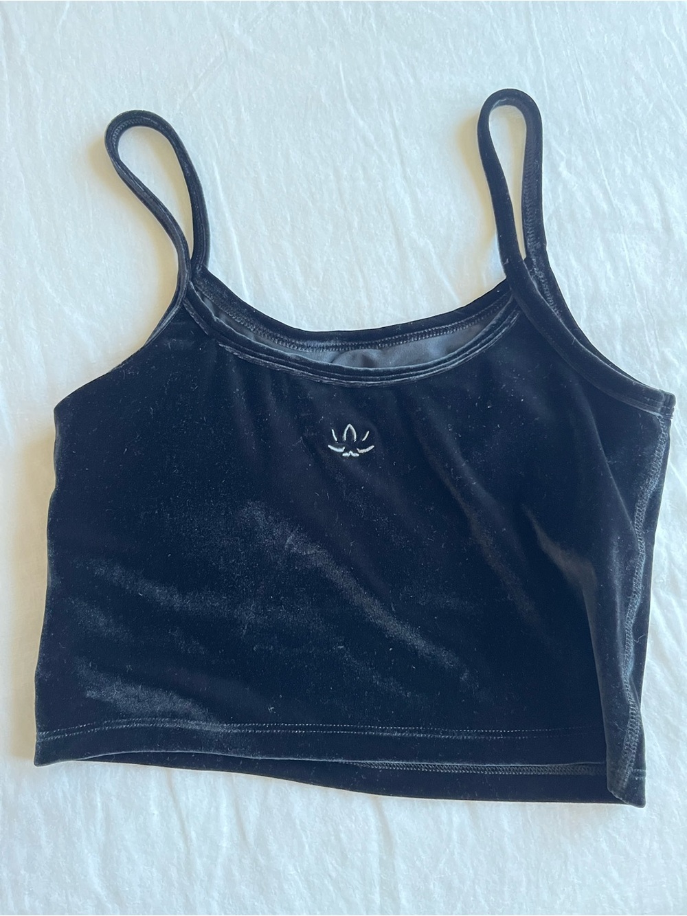 Beyond Yoga Black Velvet Cropped Camisole - Picture 3 of 3